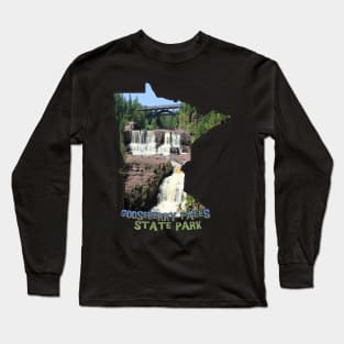 Minnesota State Outline (Gooseberry Falls State Park) Long Sleeve T-Shirt